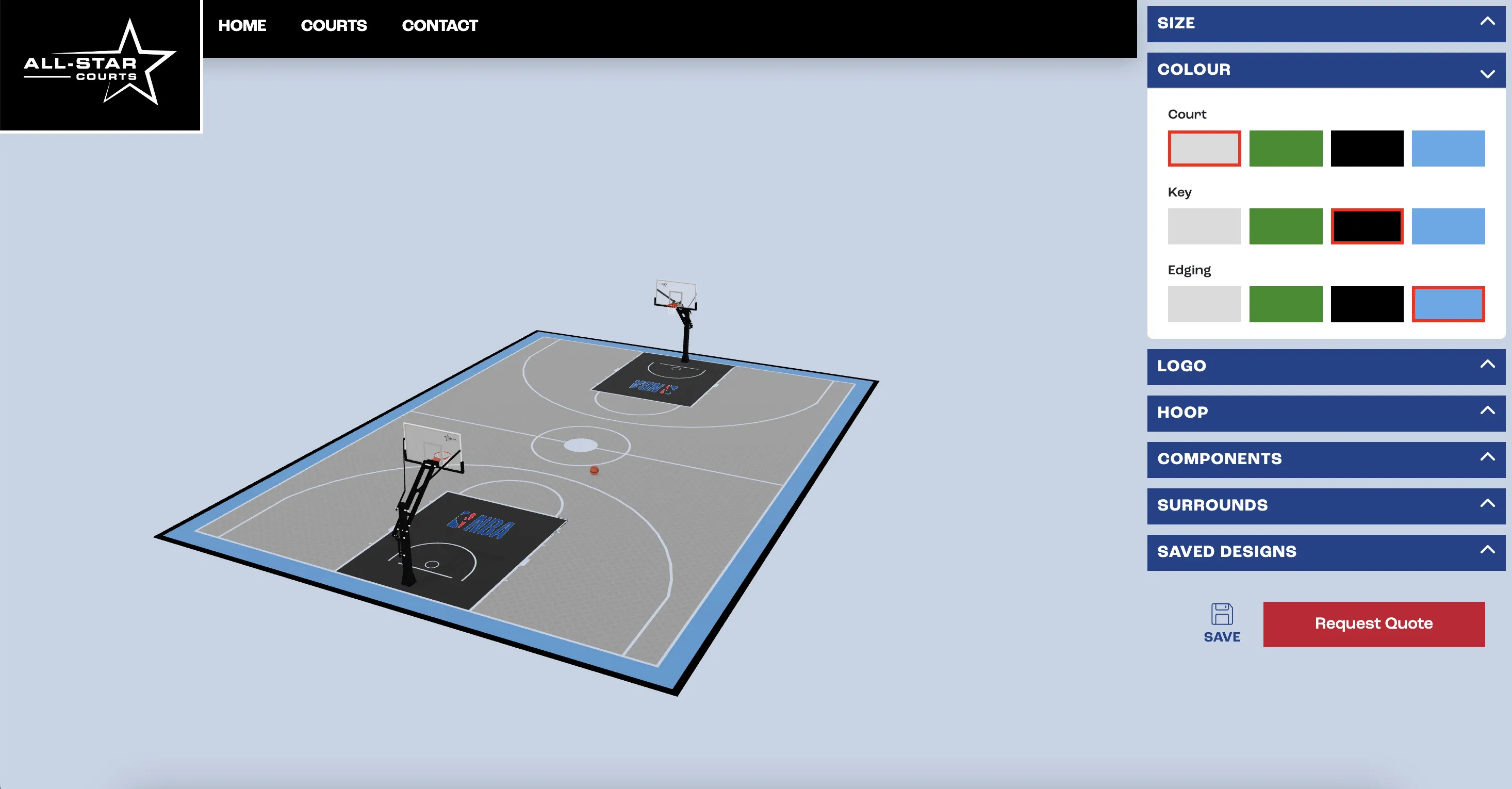Baseline Courts — 3D Basketball Court Designer screenshot