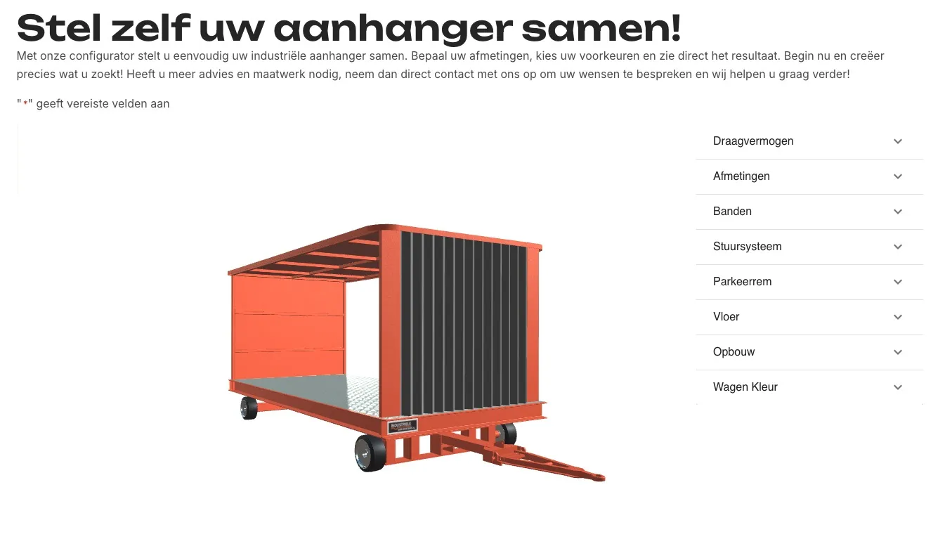 3D Industrial Trailer Configurator